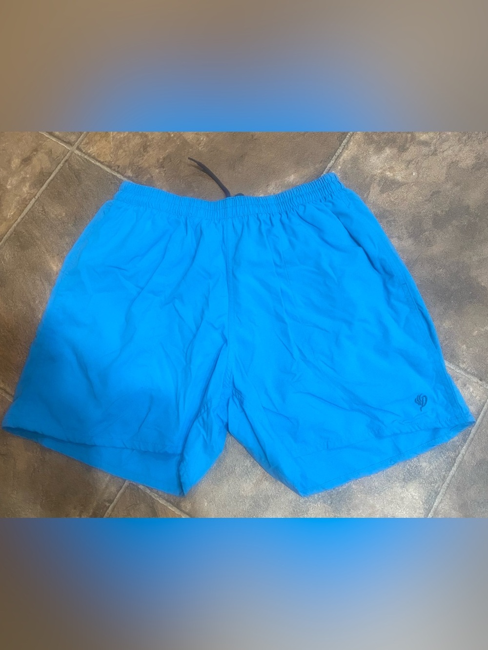 Men's Quick-Dry Swim Trunks in Bright Blue with Elastic Waist
